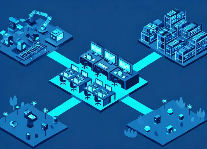 Schneider Plc engineering office map illustration